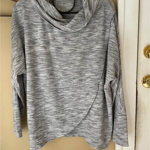 CJ Banks Heather Gray Cowl Neck Sweatshirt